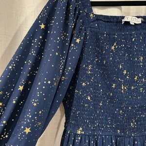 Ivy City Blue Starry Nights Dress with Gold Stars! Eras Tour Midnights Dress